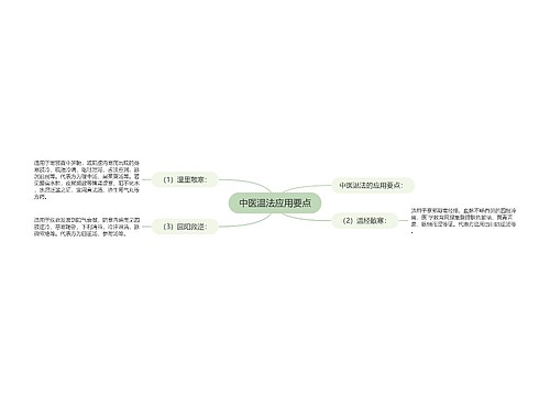 中医温法应用要点