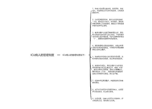 ICU病人的管理制度