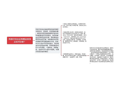 利德尔综合征有哪些表现及如何诊断？