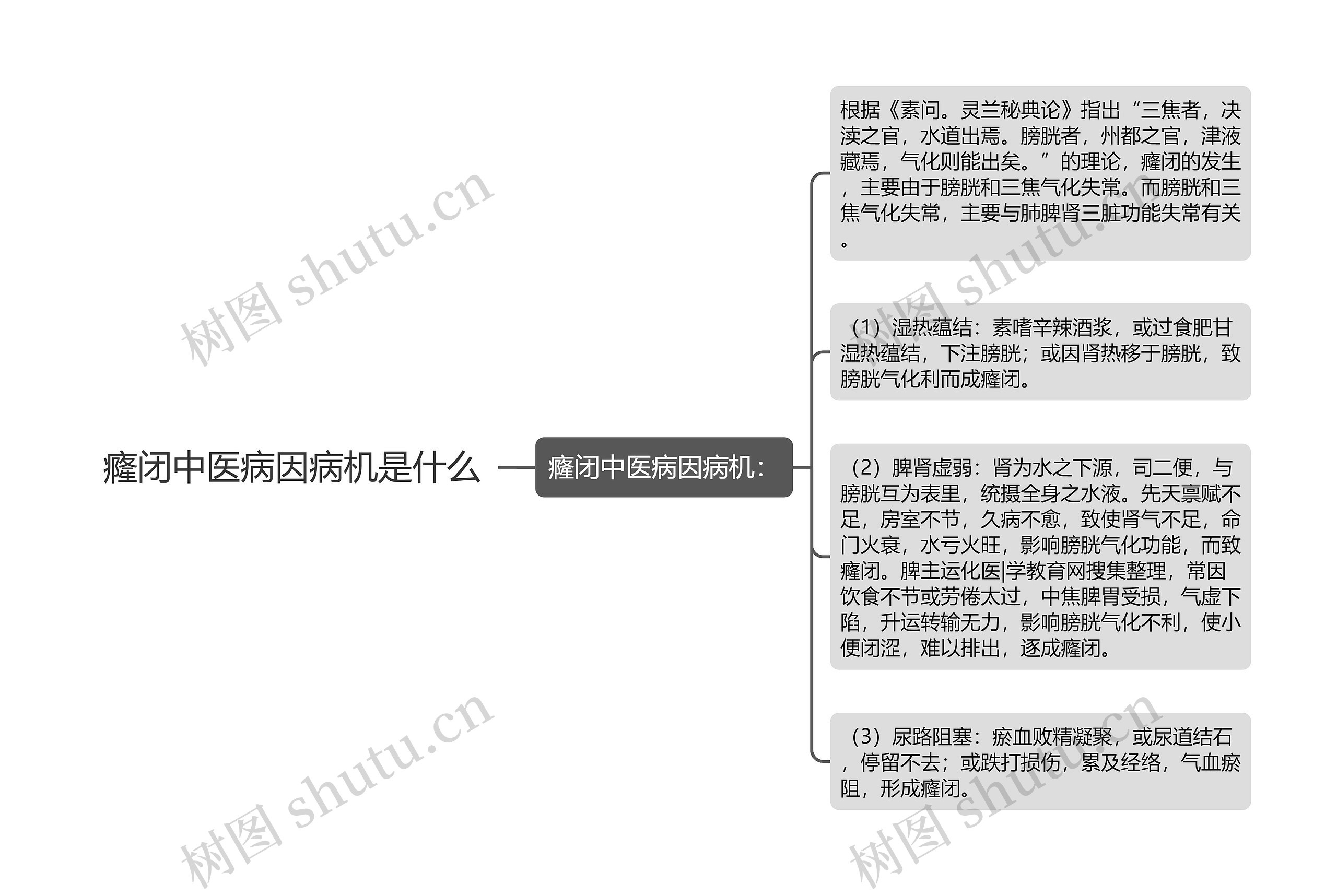 癃闭中医病因病机是什么思维导图