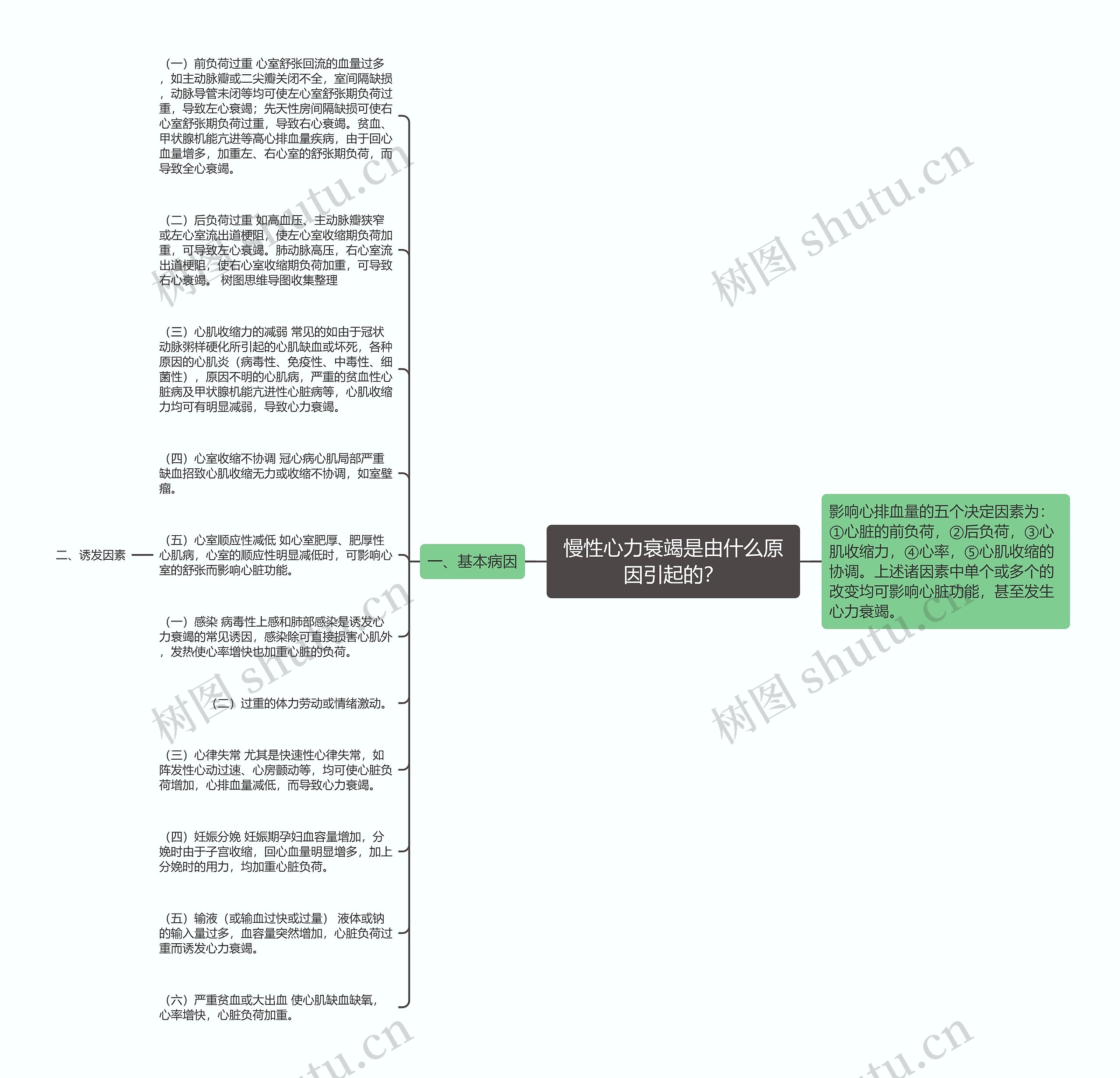 慢性心力衰竭是由什么原因引起的？思维导图