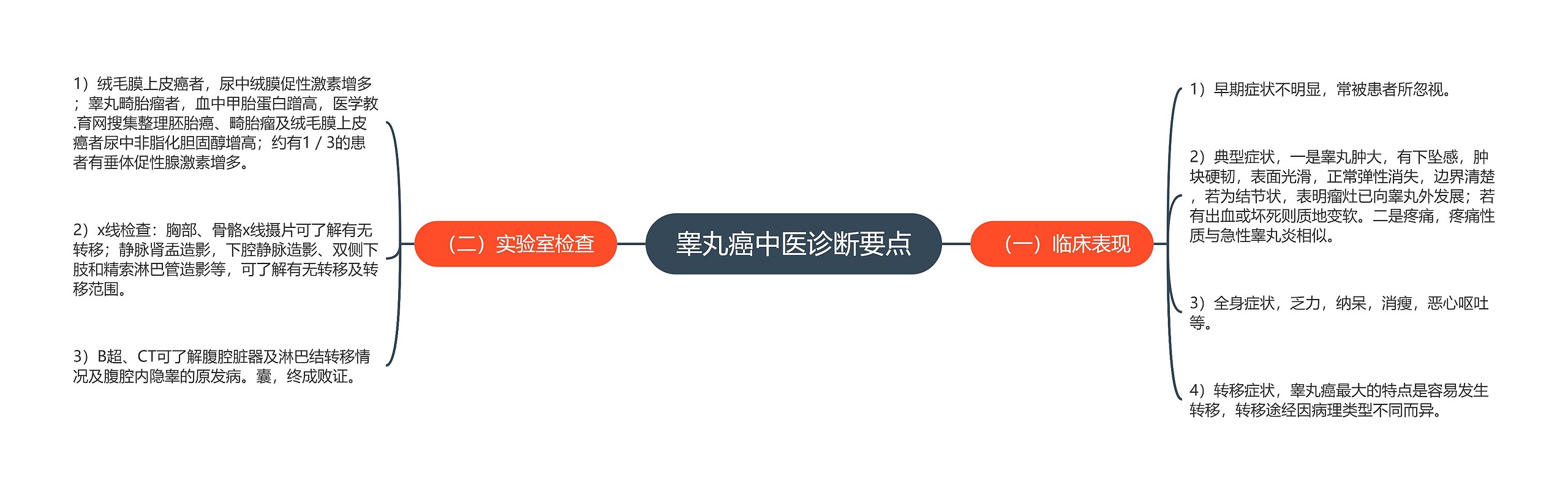 睾丸癌中医诊断要点思维导图