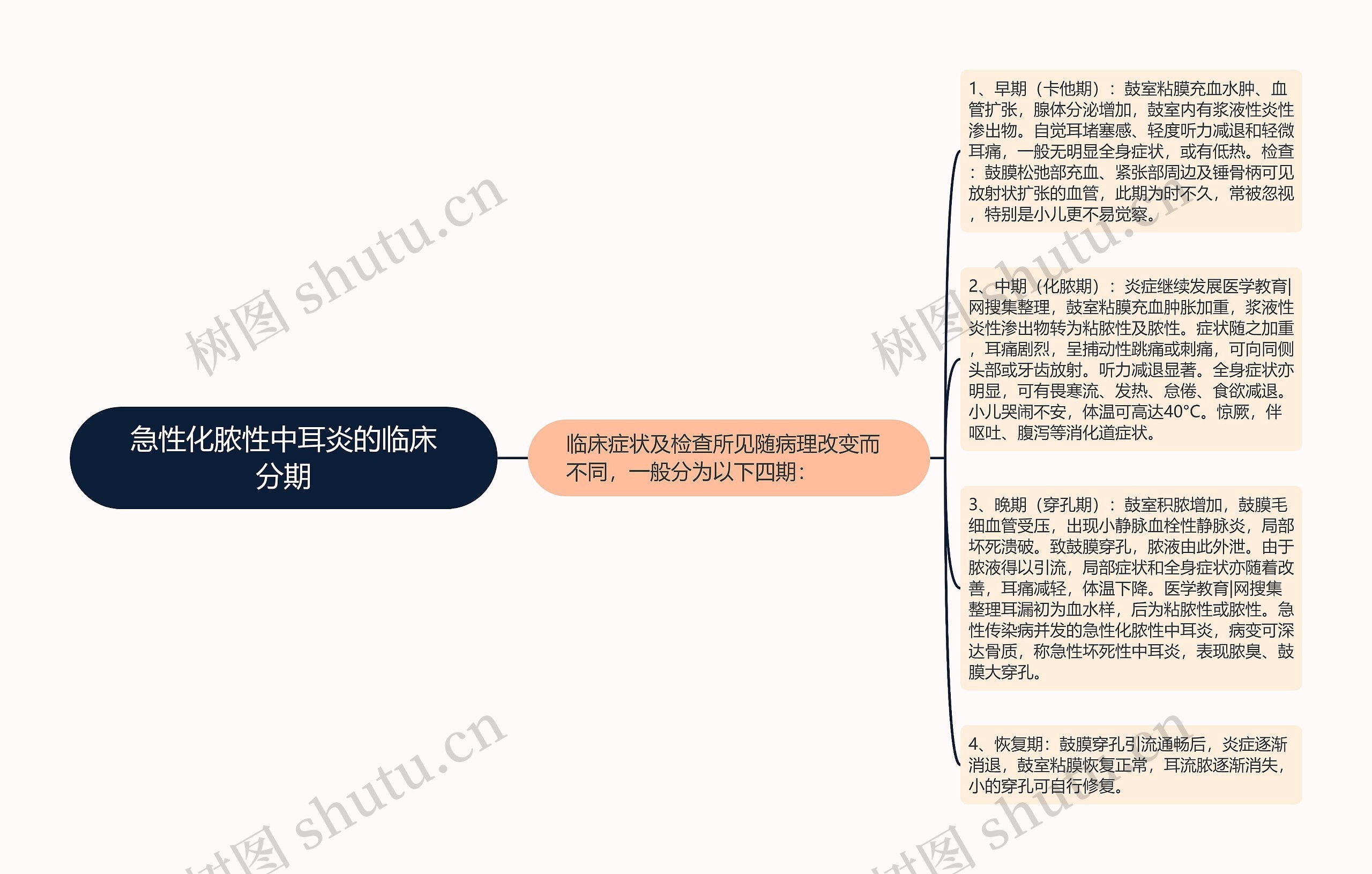 急性化脓性中耳炎的临床分期