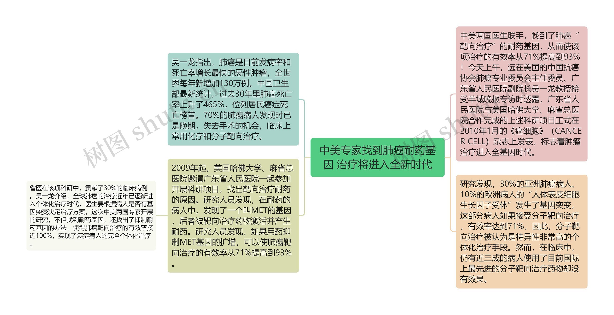 中美专家找到肺癌耐药基因 治疗将进入全新时代思维导图