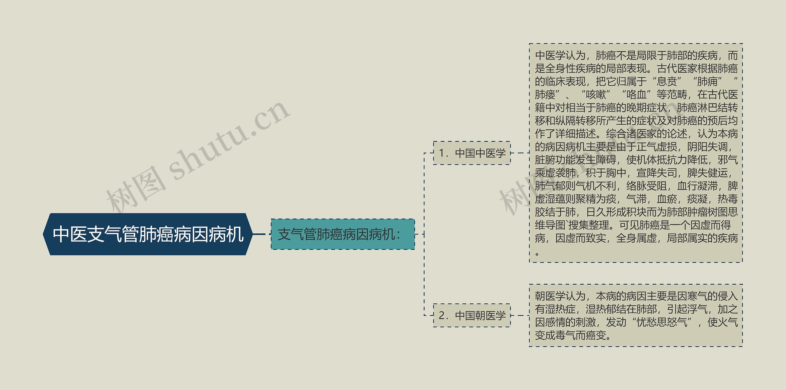 中医支气管肺癌病因病机思维导图