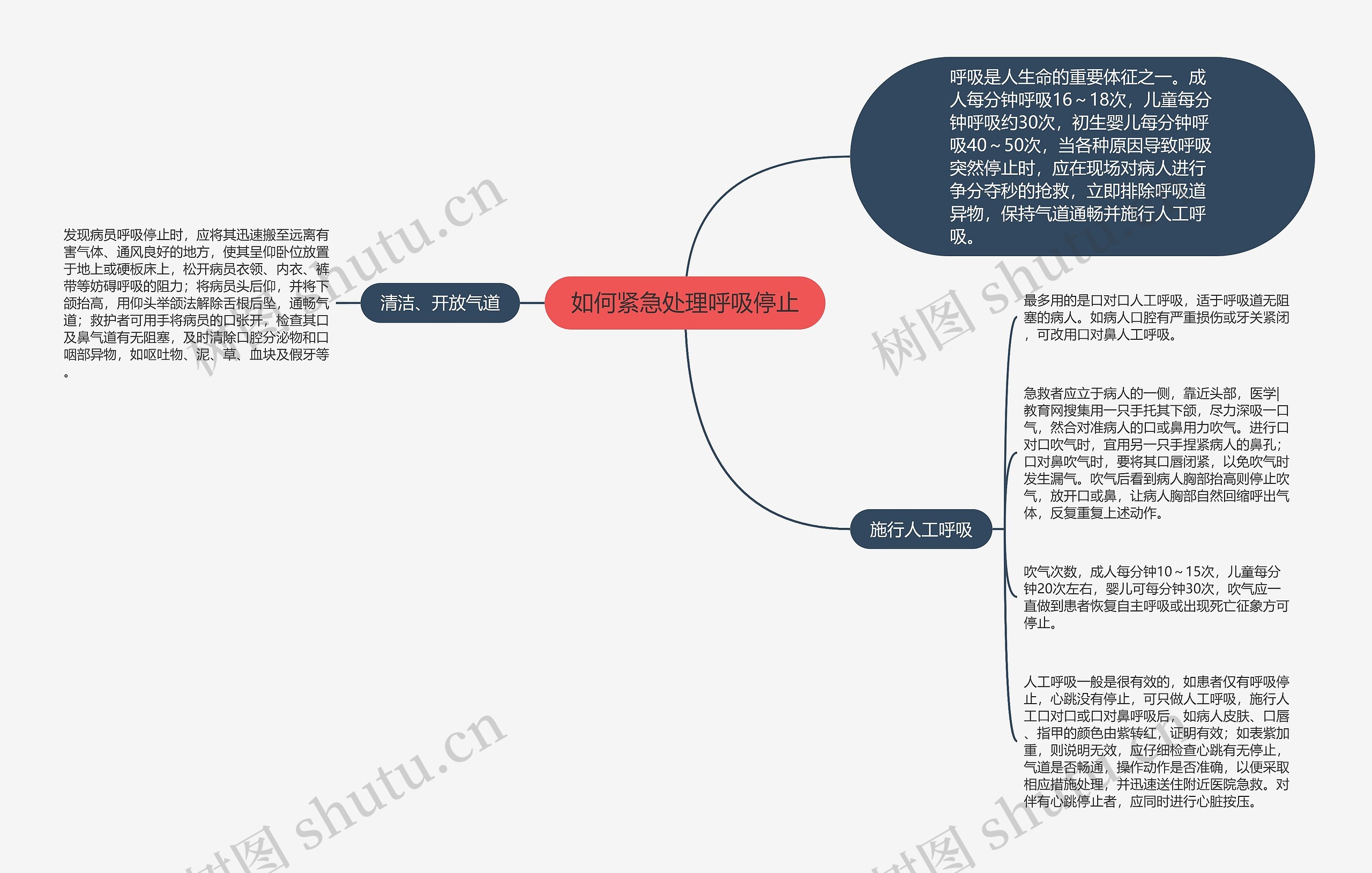 如何紧急处理呼吸停止思维导图