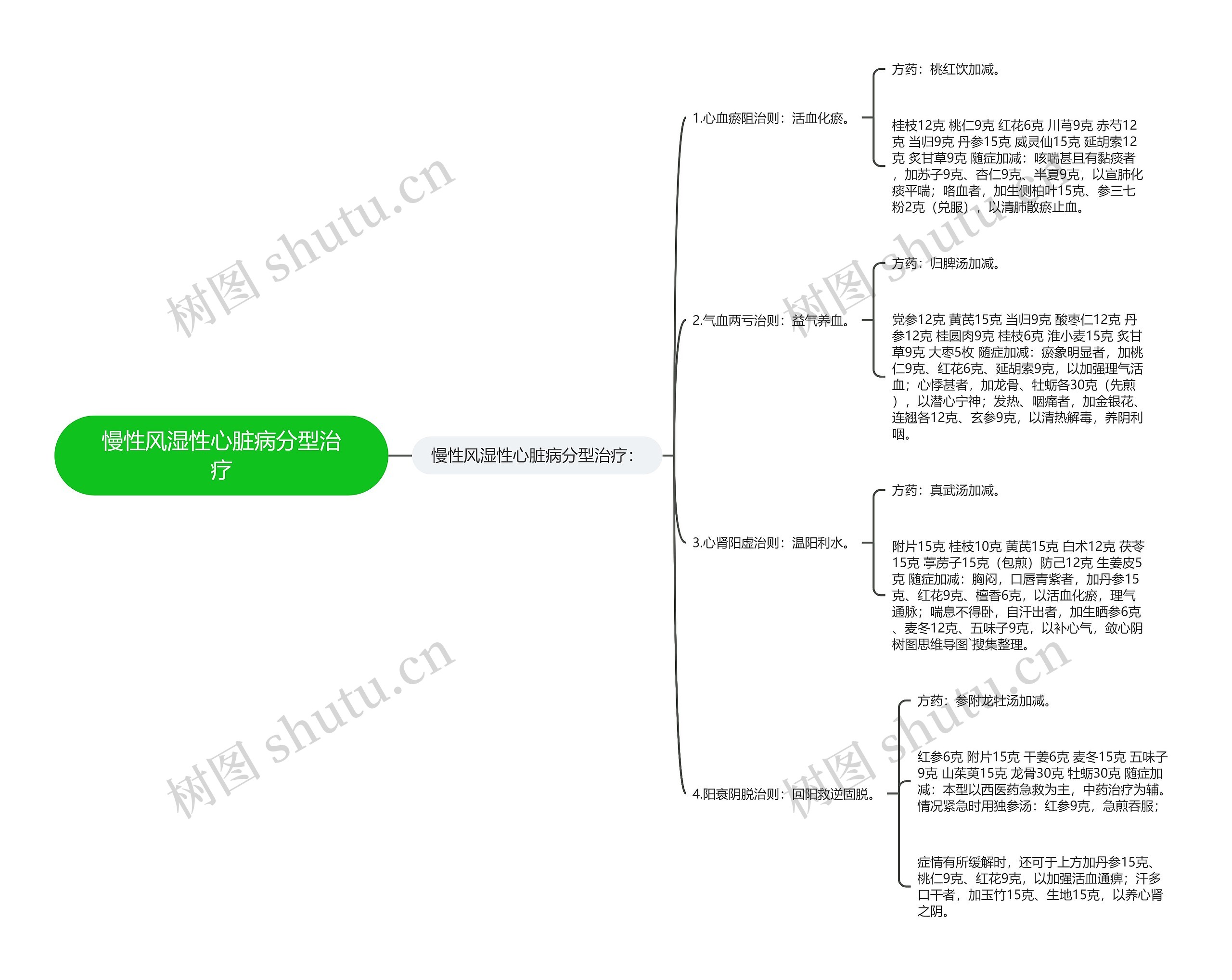 慢性风湿性心脏病分型治疗思维导图