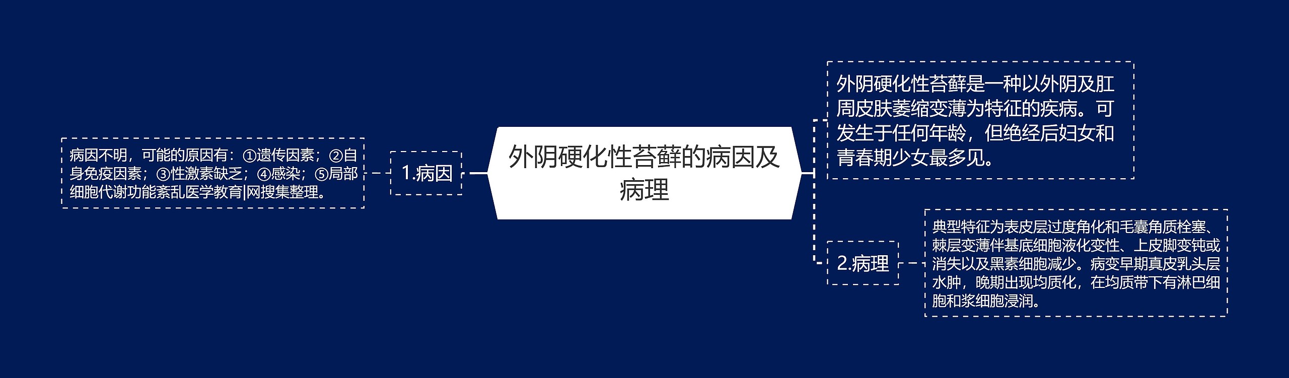 外阴硬化性苔藓的病因及病理思维导图