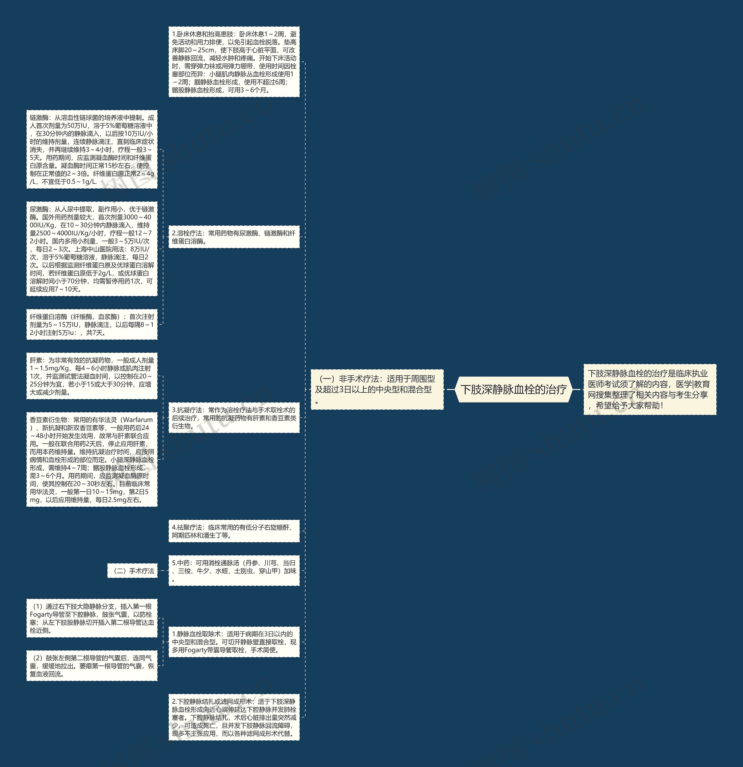 下肢深静脉血栓的治疗思维导图