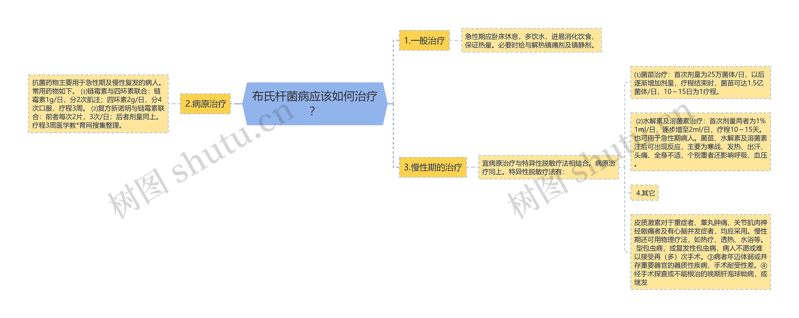 布氏杆菌病应该如何治疗？思维导图