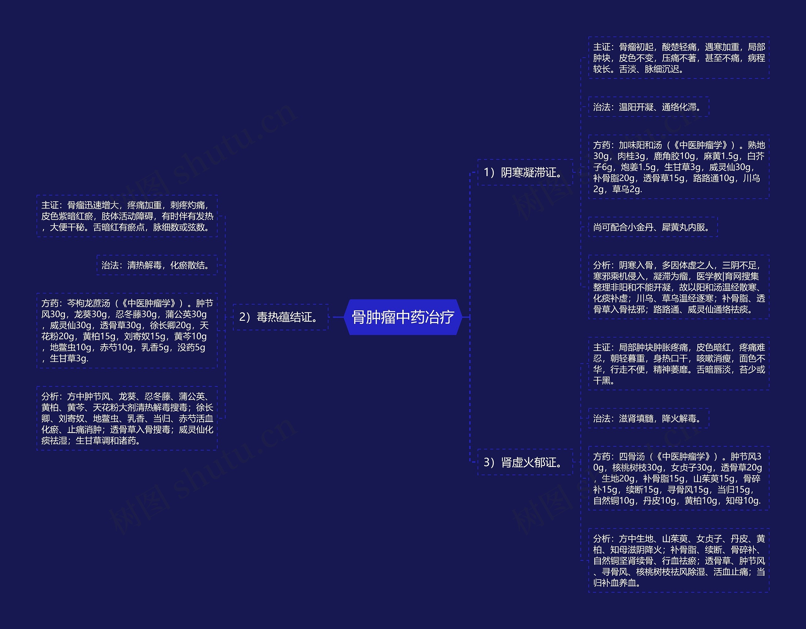 骨肿瘤中药冶疗思维导图