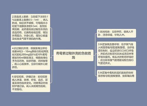 青霉素过敏休克的急救措施