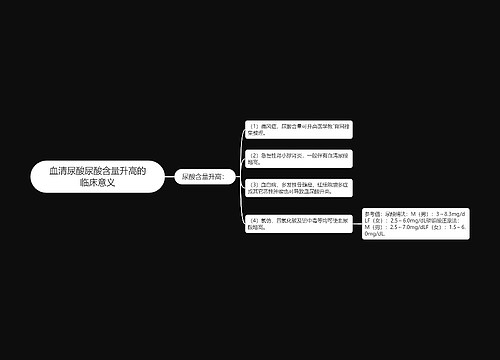 血清尿酸尿酸含量升高的临床意义