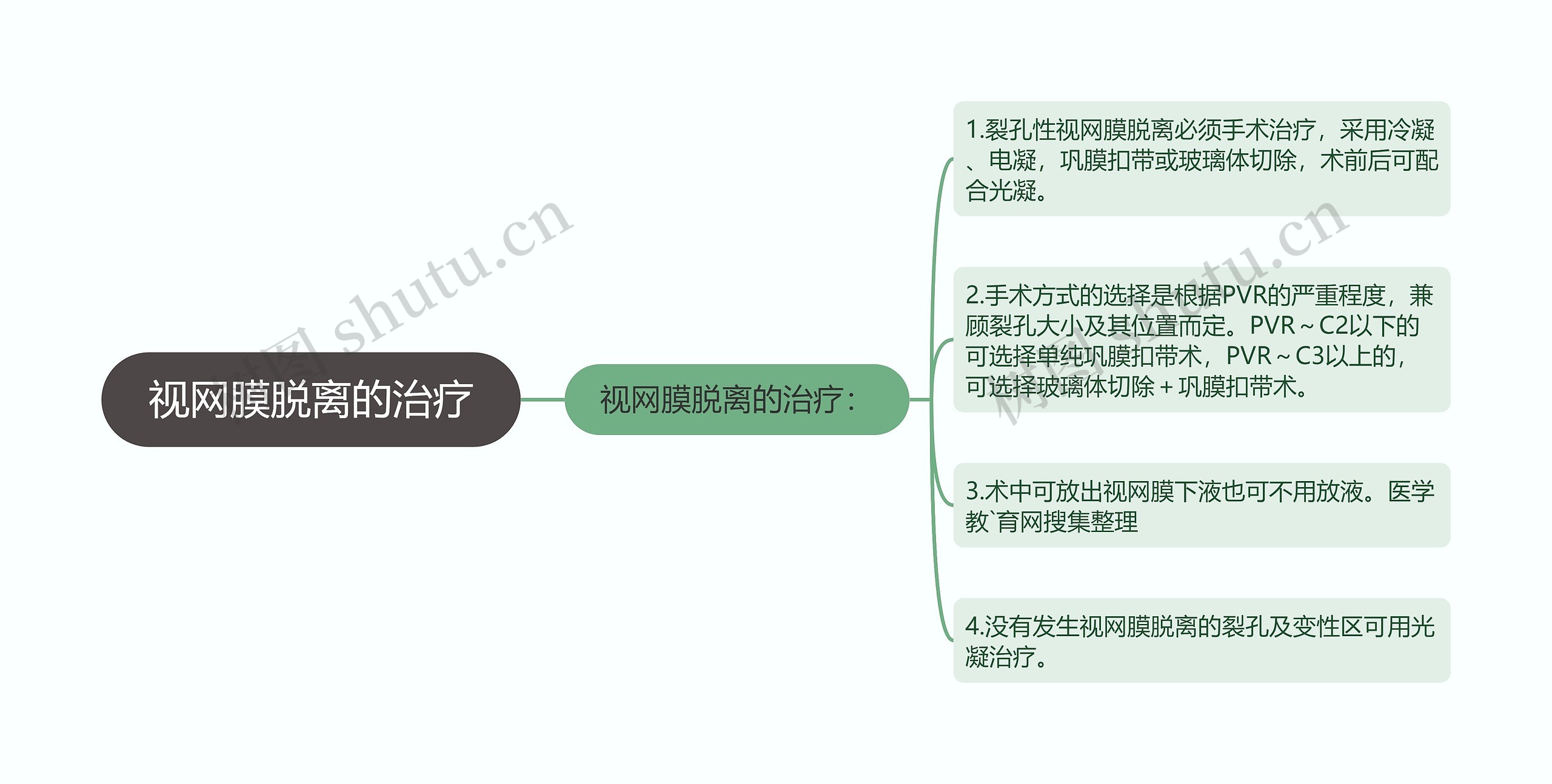 视网膜脱离的治疗思维导图