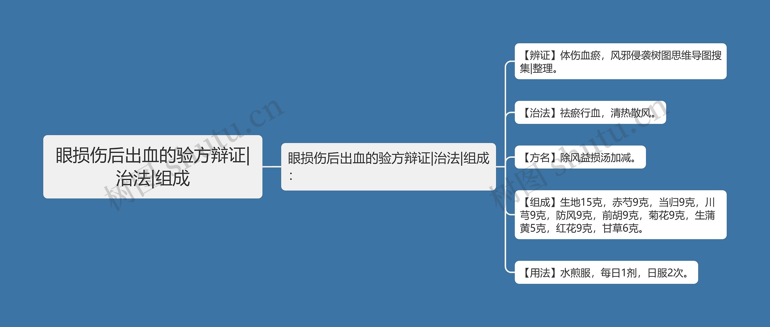 眼损伤后出血的验方辩证|治法|组成思维导图
