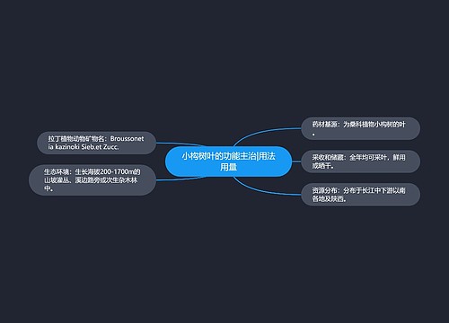 小构树叶的功能主治|用法用量