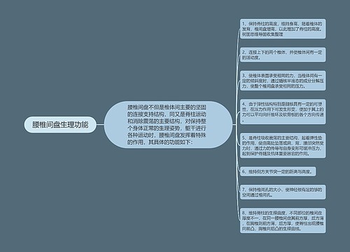 腰椎间盘生理功能