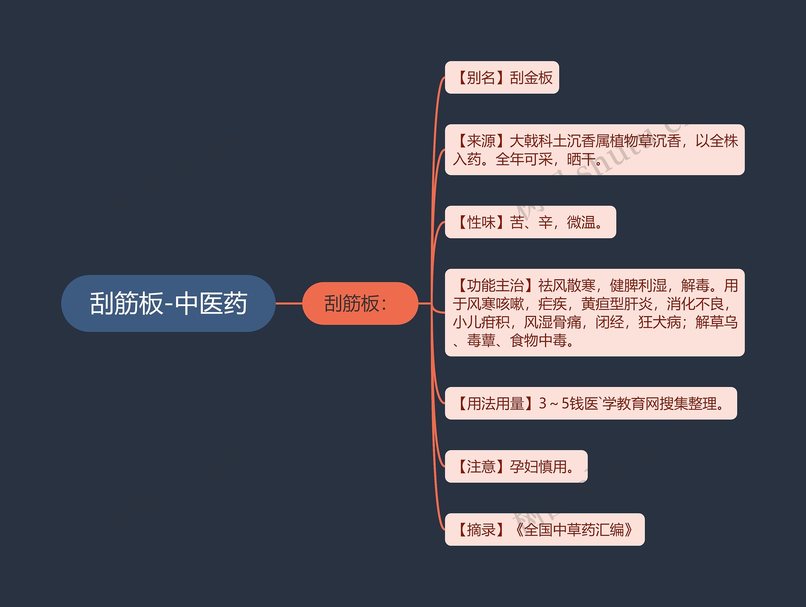 刮筋板-中医药思维导图