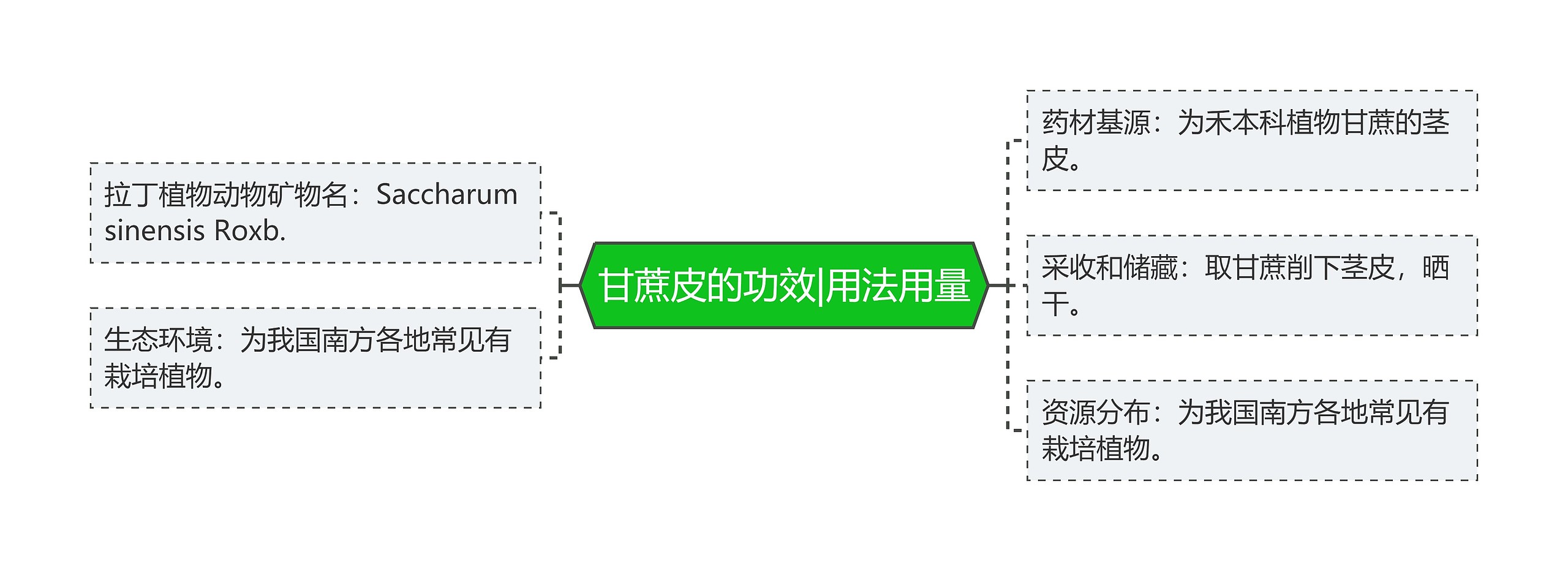 甘蔗皮的功效|用法用量思维导图