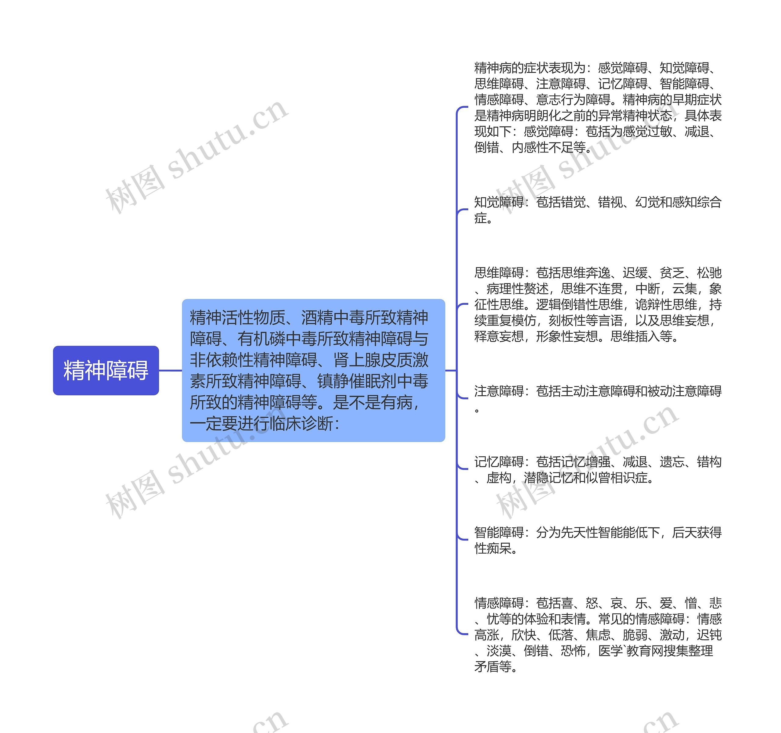 精神障碍思维导图