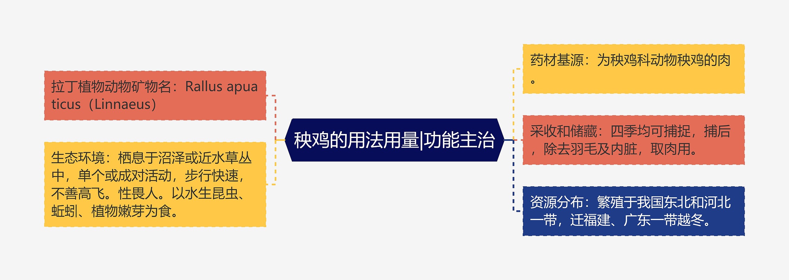 秧鸡的用法用量|功能主治思维导图