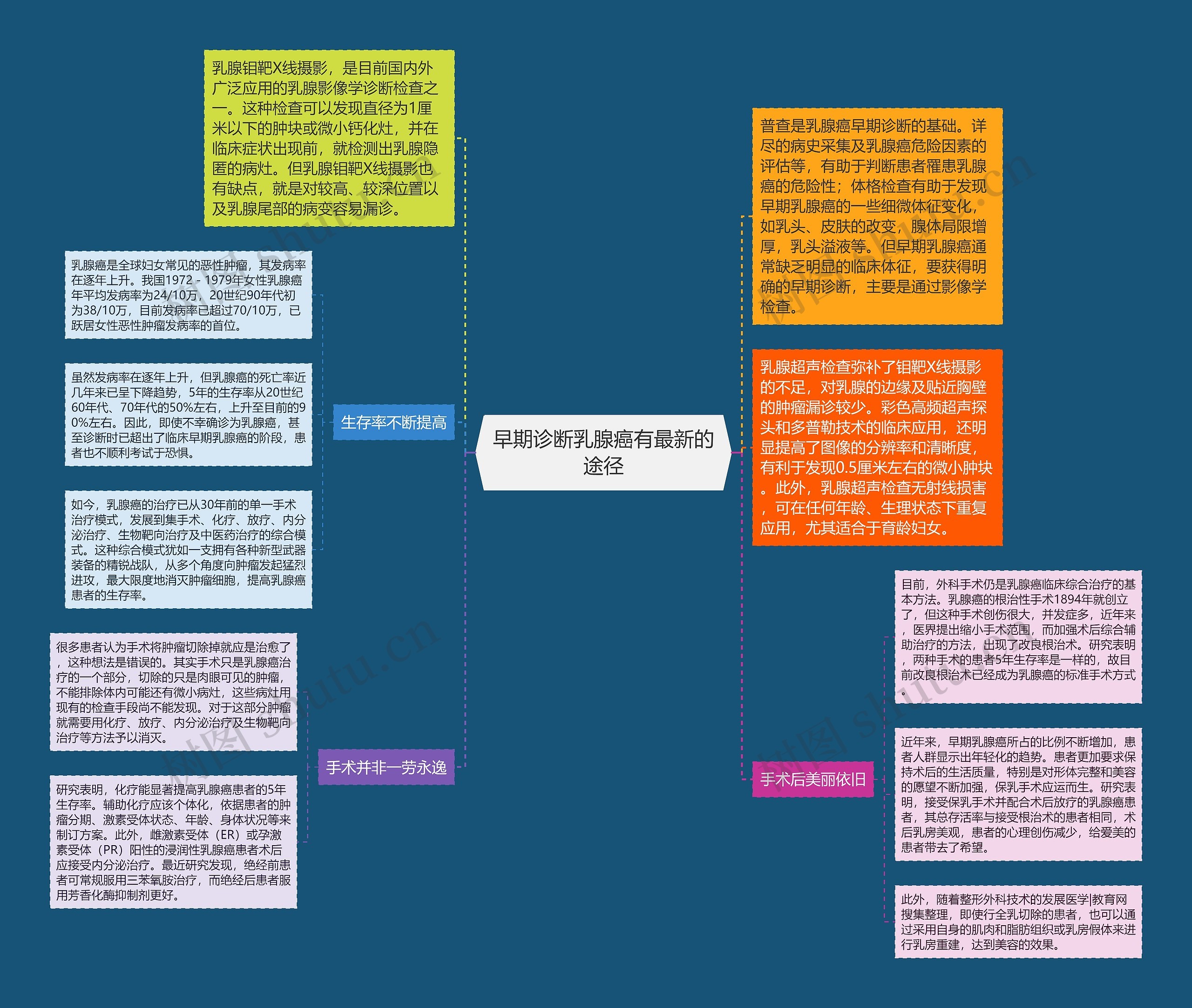 早期诊断乳腺癌有最新的途径思维导图