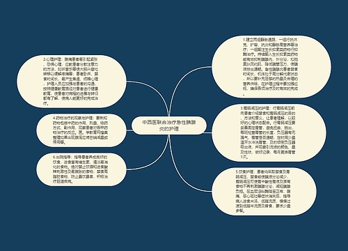 中西医联合治疗急性胰腺炎的护理