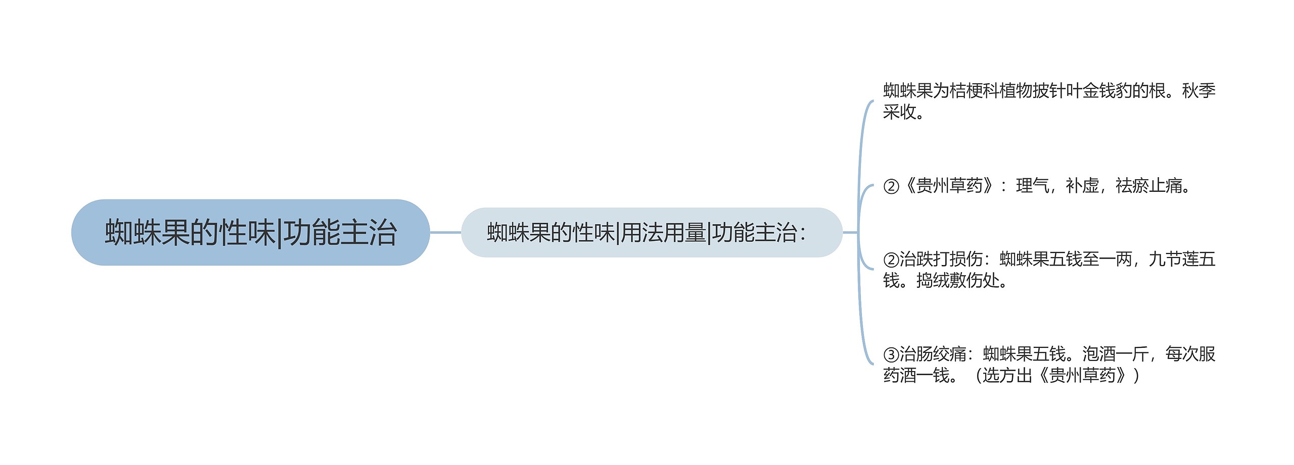 蜘蛛果的性味|功能主治思维导图