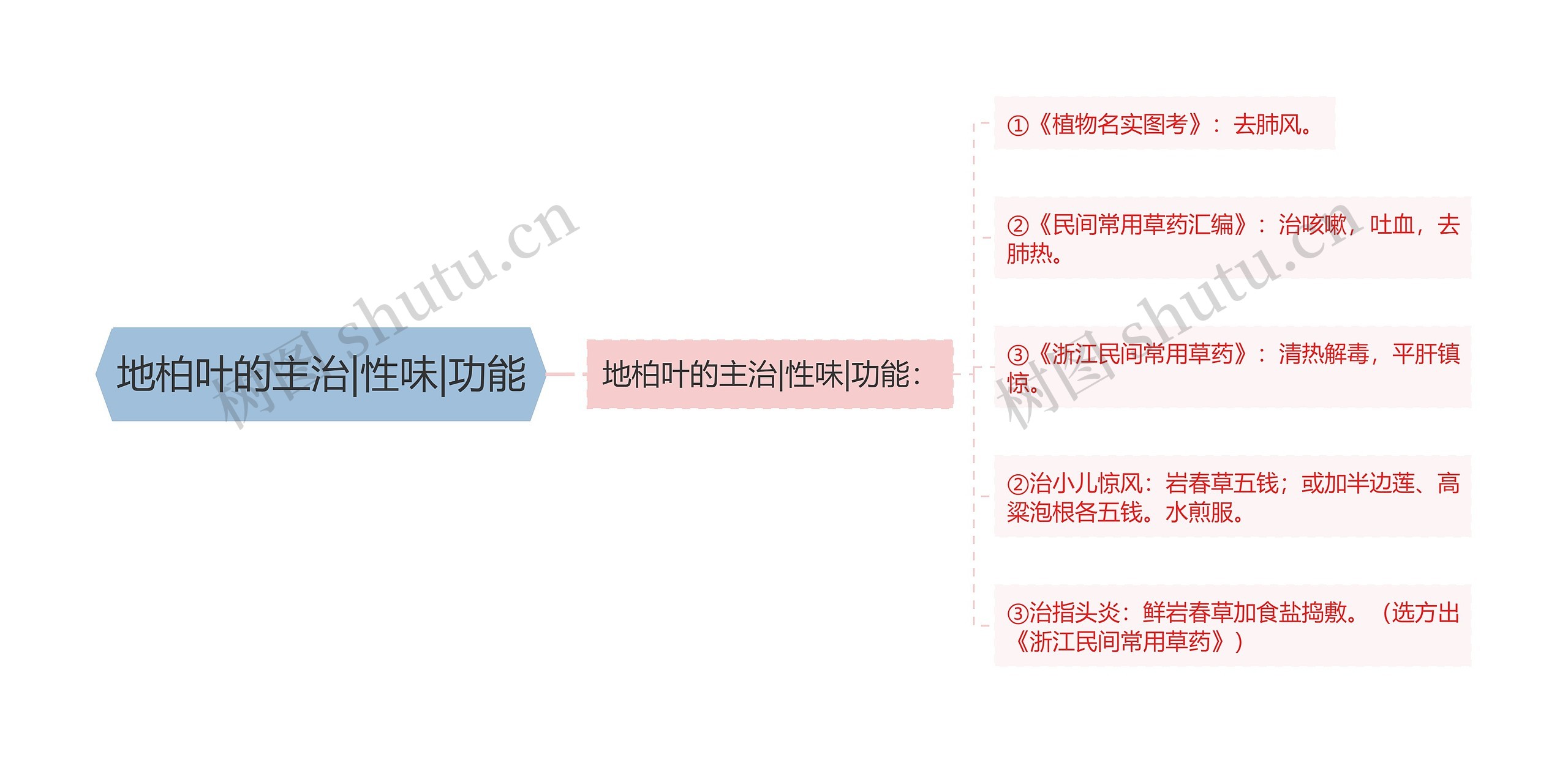 地柏叶的主治|性味|功能思维导图