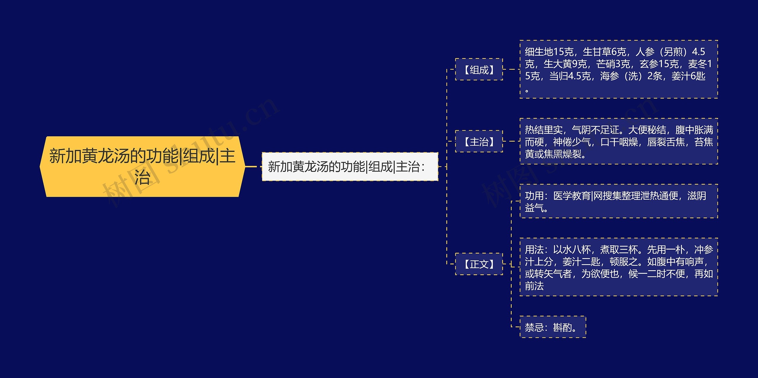 新加黄龙汤的功能|组成|主治思维导图