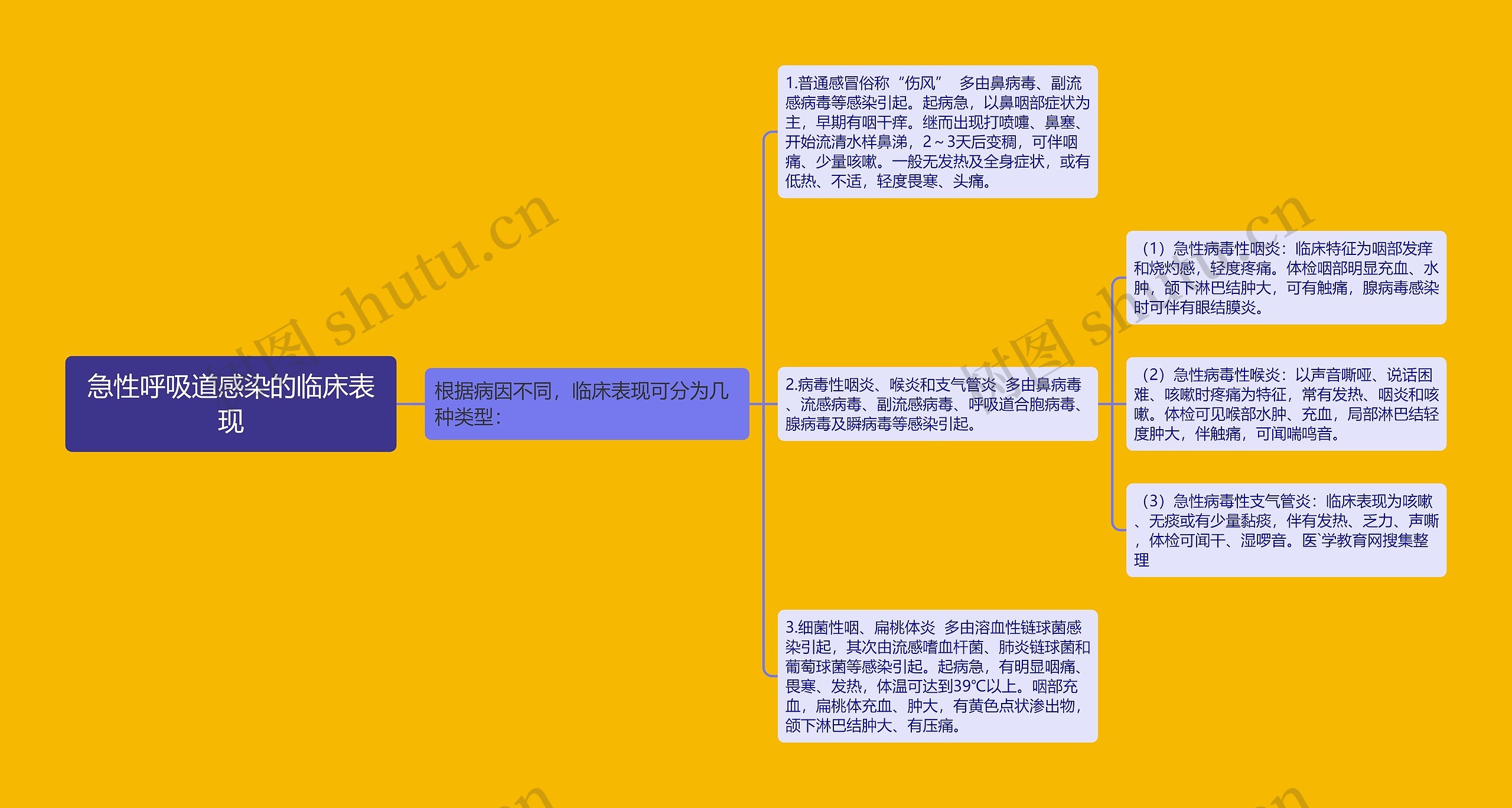 急性呼吸道感染的临床表现思维导图