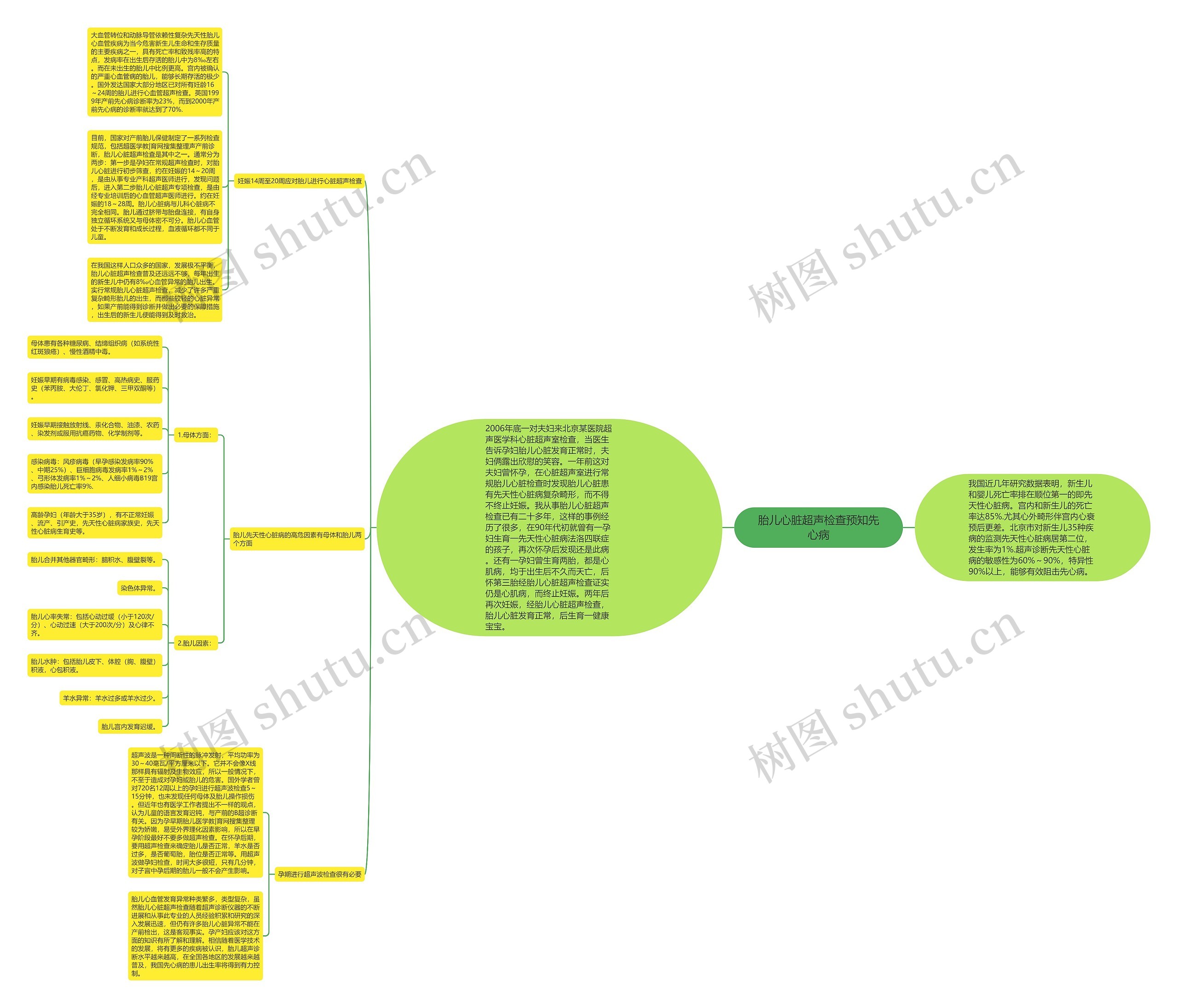 胎儿心脏超声检查预知先心病思维导图