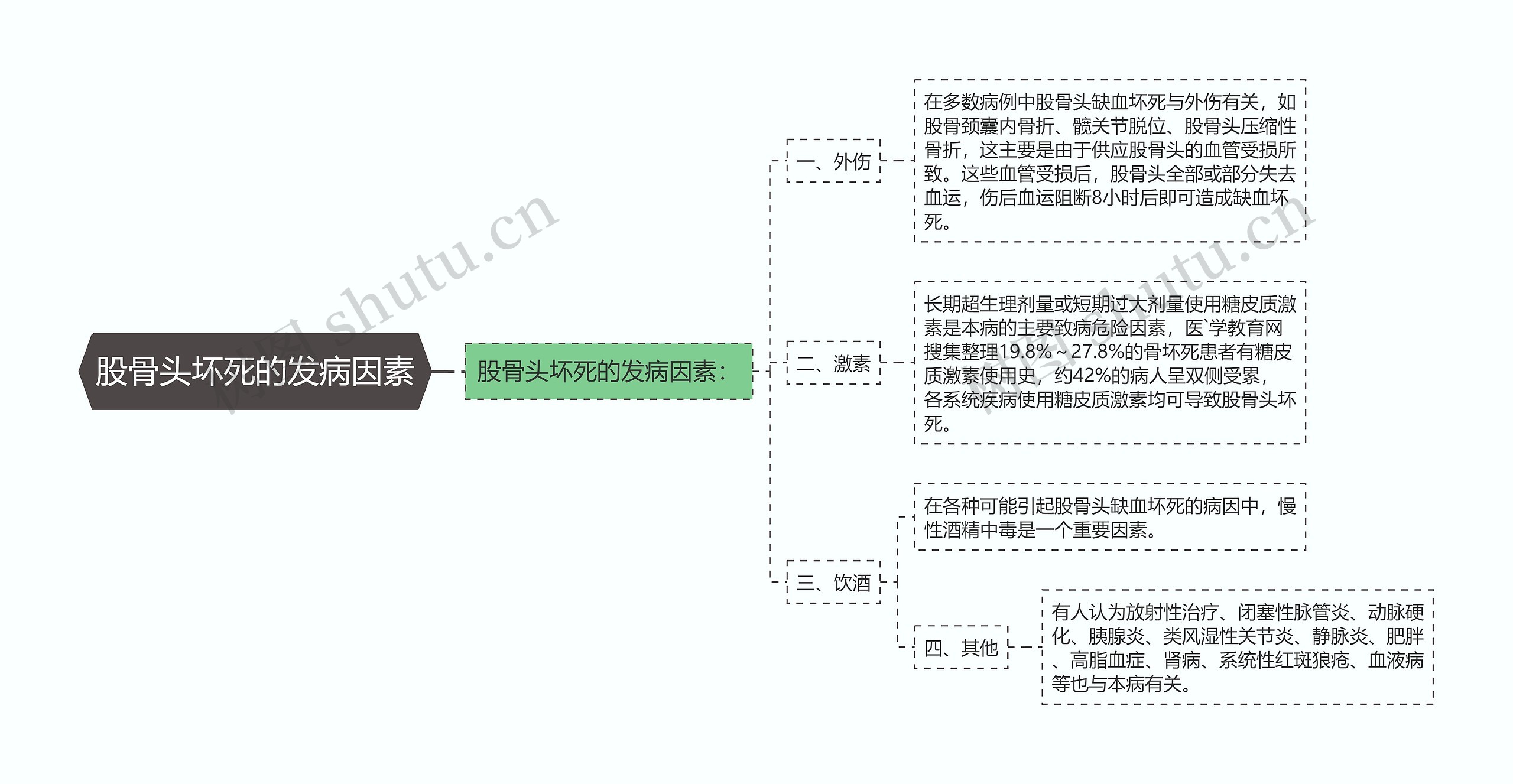 股骨头坏死的发病因素思维导图