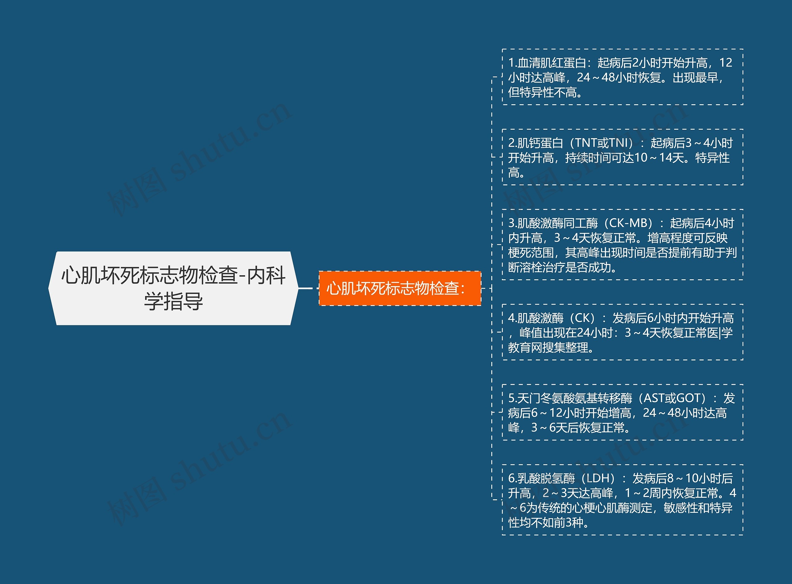 心肌坏死标志物检查-内科学指导思维导图