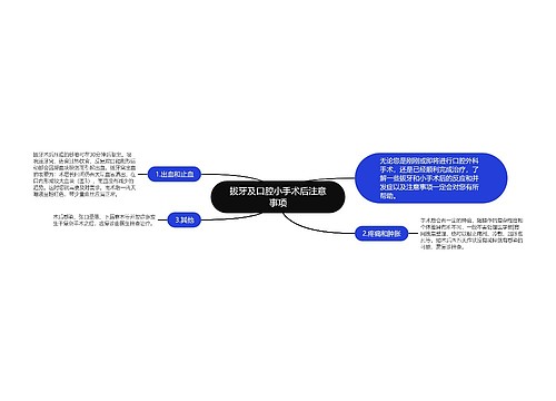 拔牙及口腔小手术后注意事项