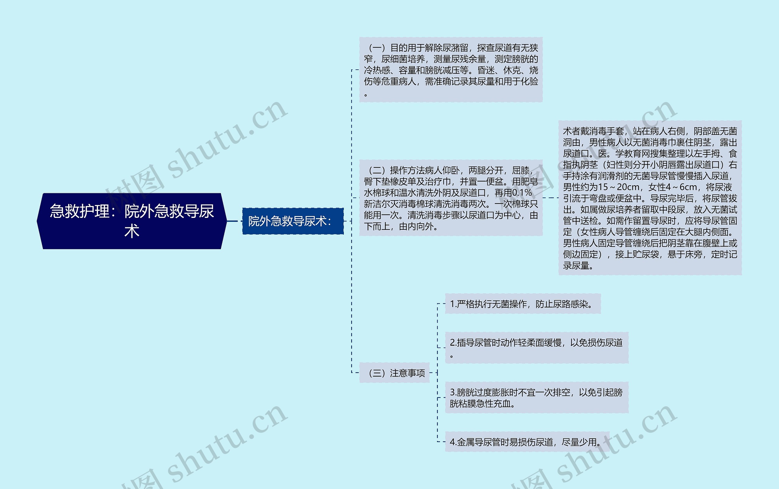 急救护理：院外急救导尿术思维导图