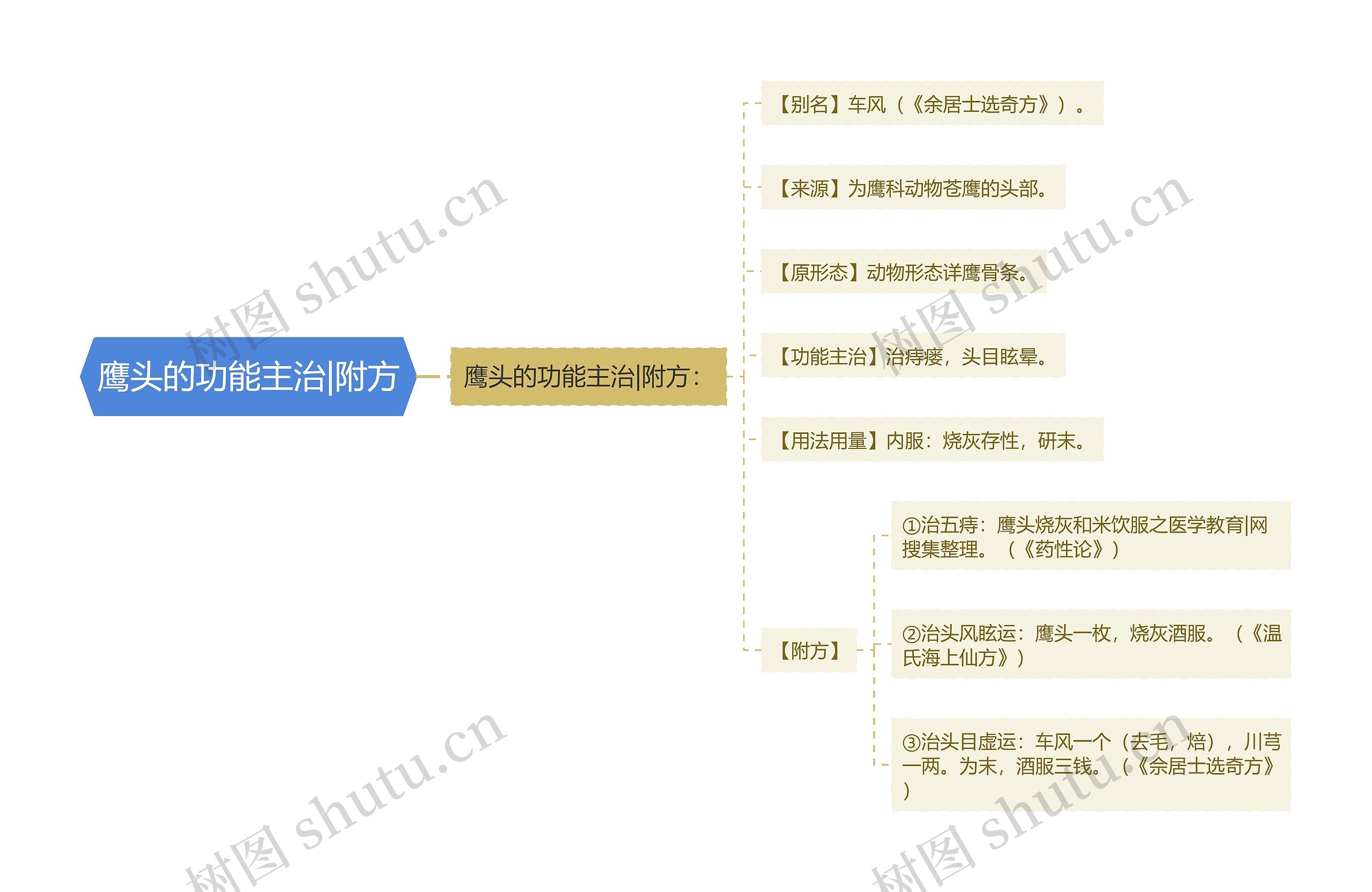 鹰头的功能主治|附方思维导图