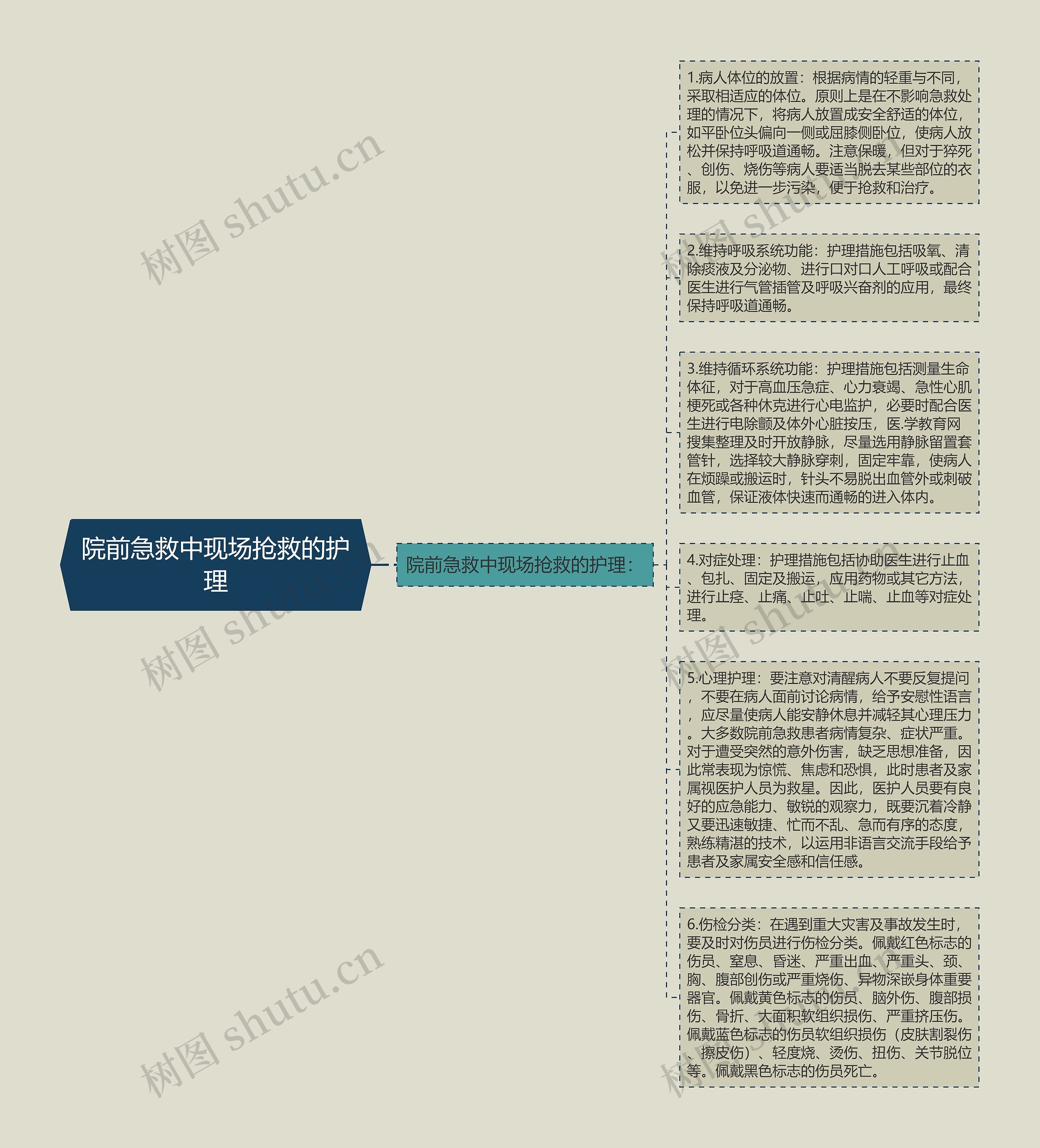 院前急救中现场抢救的护理思维导图