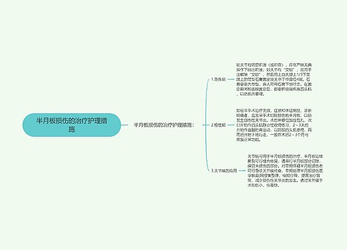 半月板损伤的治疗护理措施