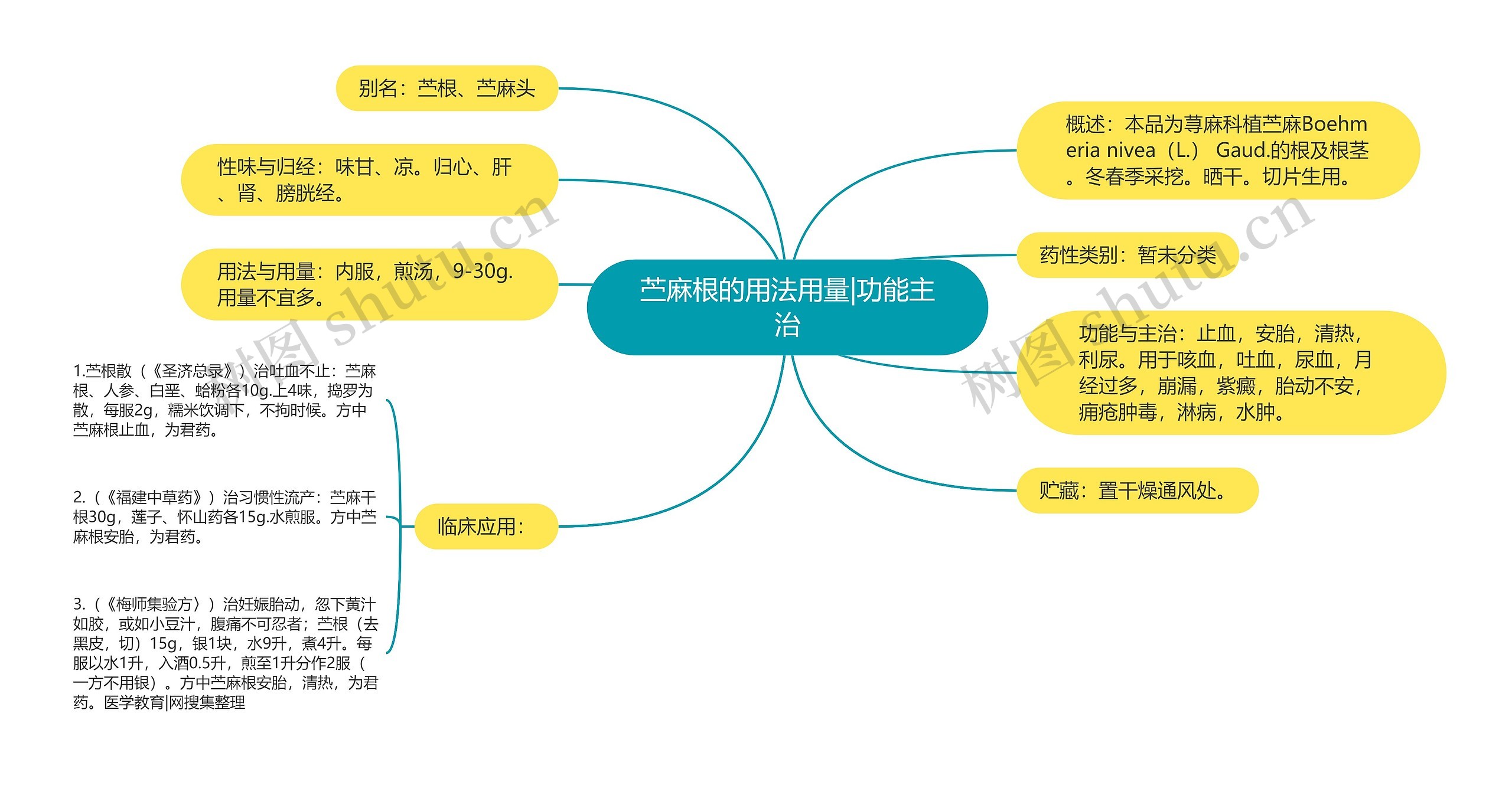 苎麻根的用法用量|功能主治