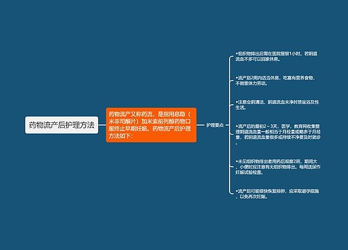 药物流产后护理方法