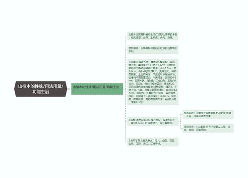 山楂木的性味/用法用量/功能主治