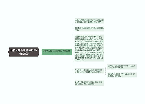 山楂木的性味/用法用量/功能主治