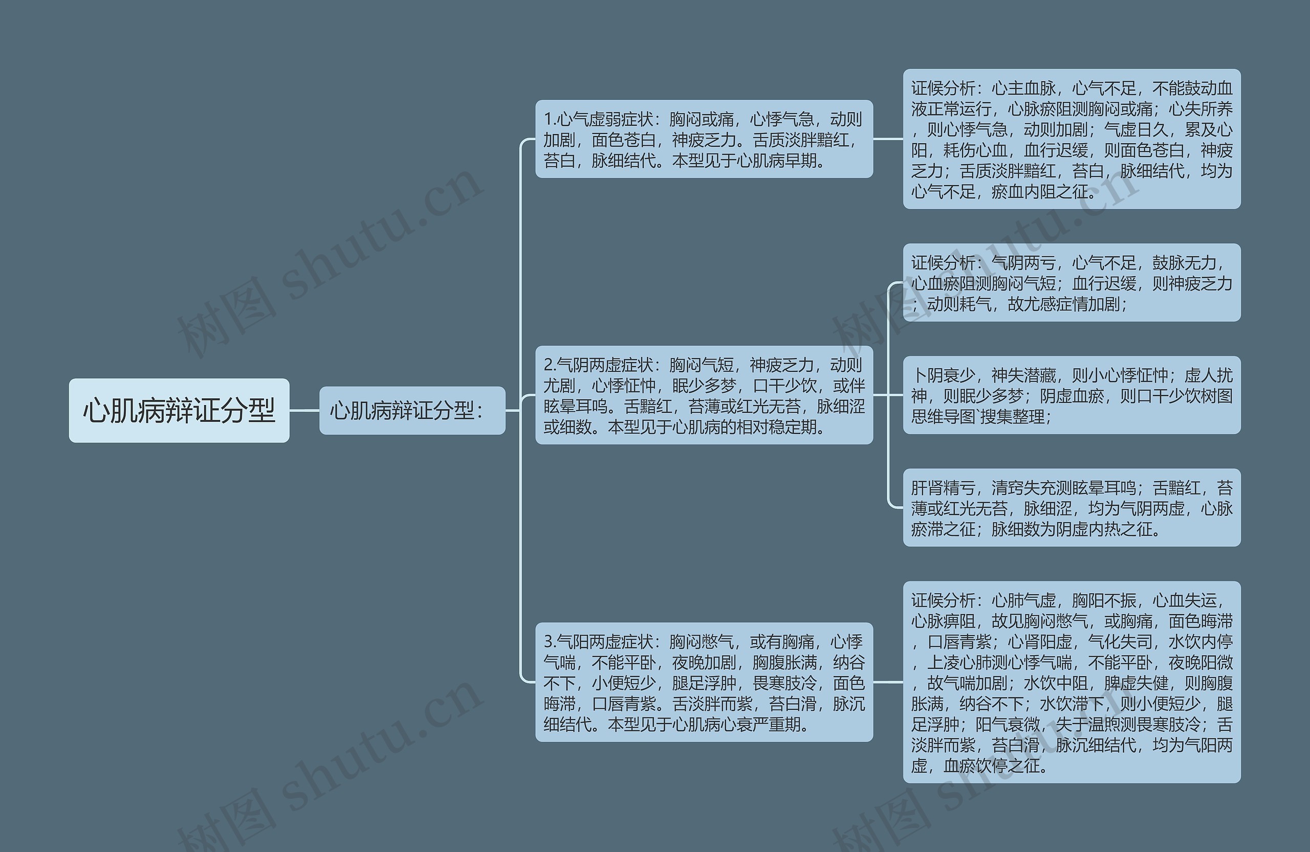 心肌病辩证分型思维导图