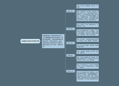 治便秘中医中药的护理