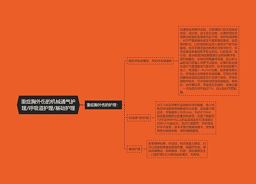 重症胸外伤的机械通气护理/呼吸道护理/基础护理