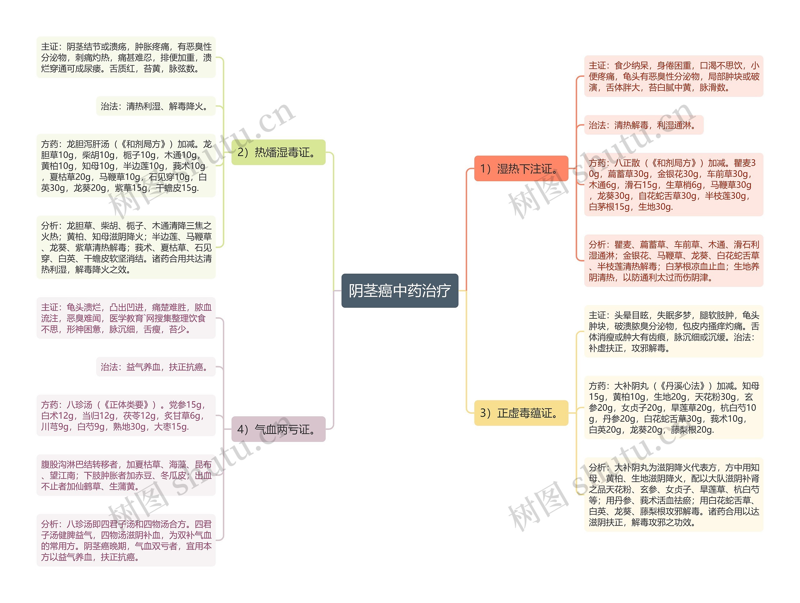 阴茎癌中药治疗思维导图
