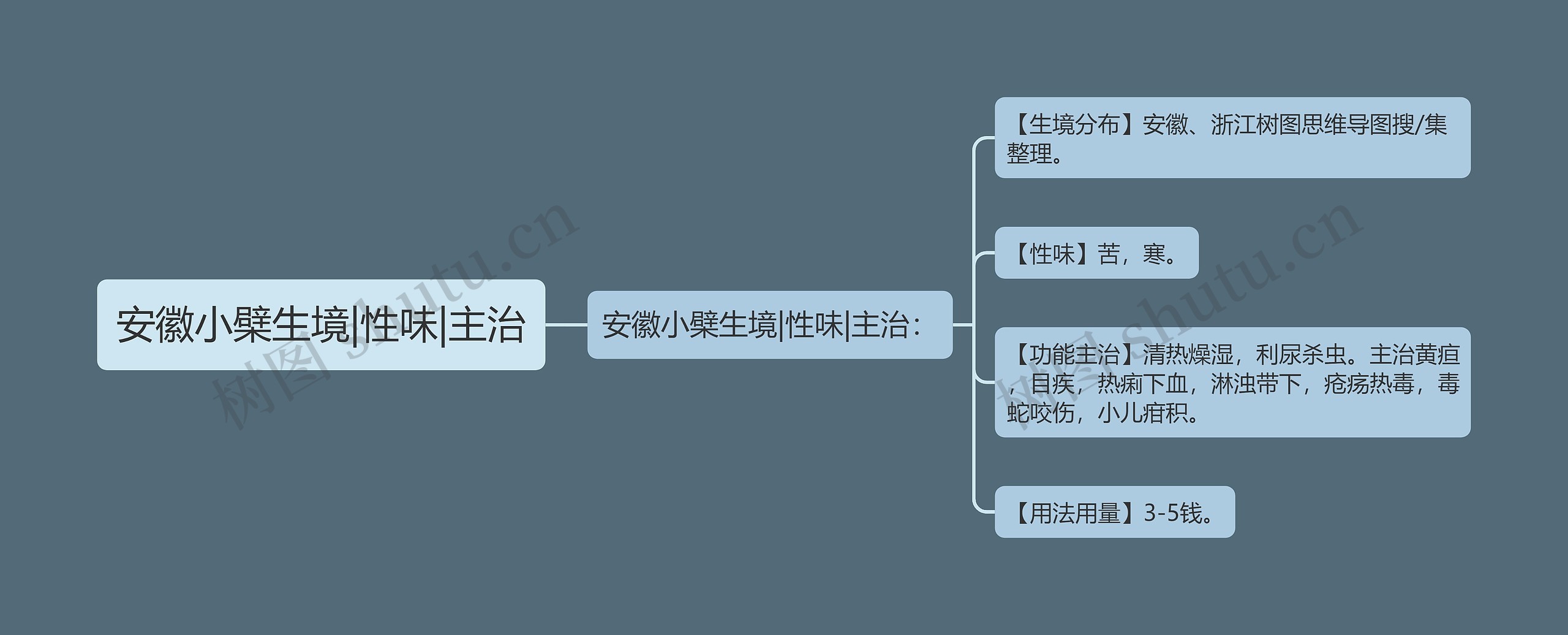 安徽小檗生境|性味|主治思维导图