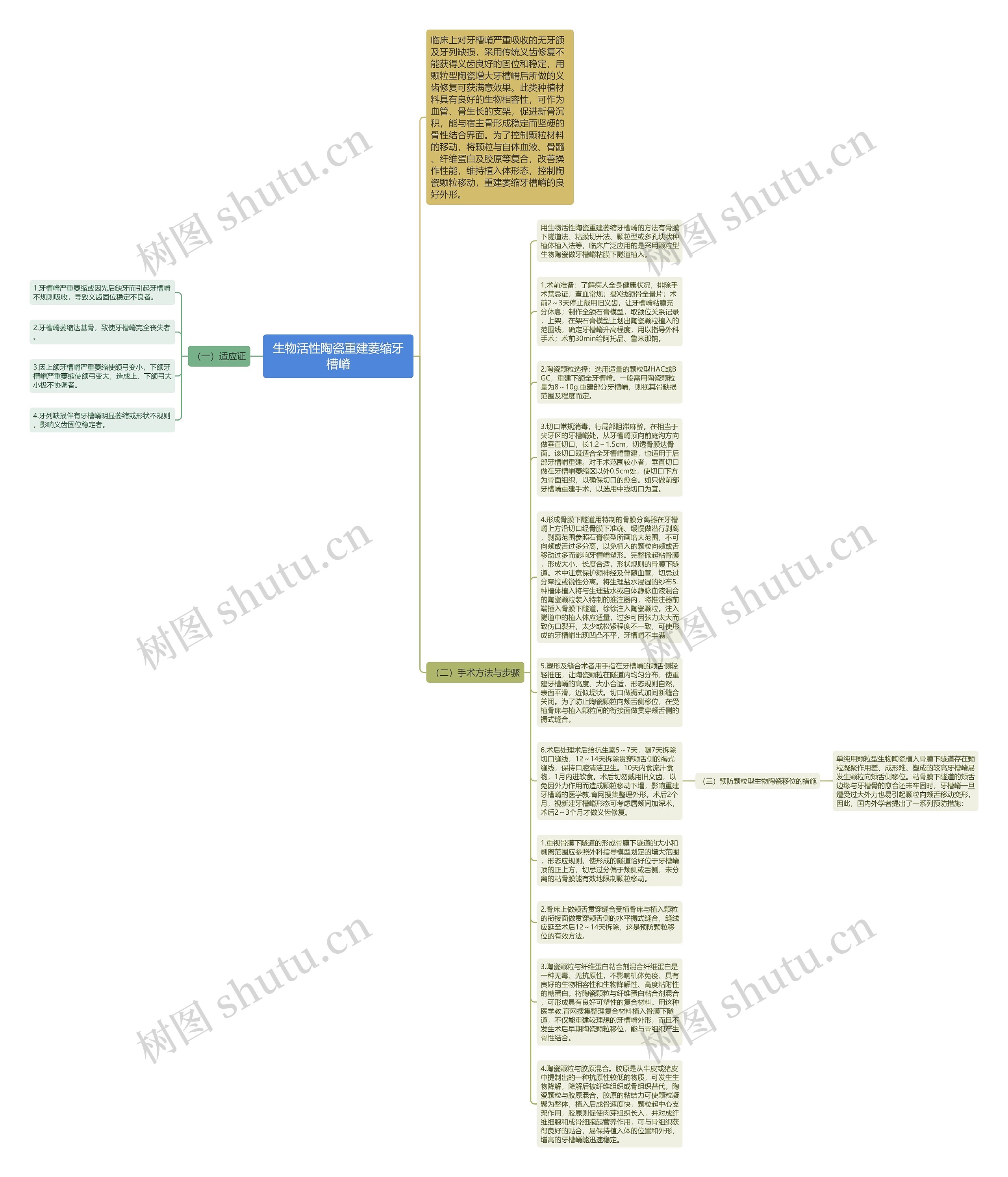 生物活性陶瓷重建萎缩牙槽嵴思维导图