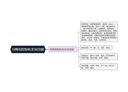 白梅花的性味|主治|功能